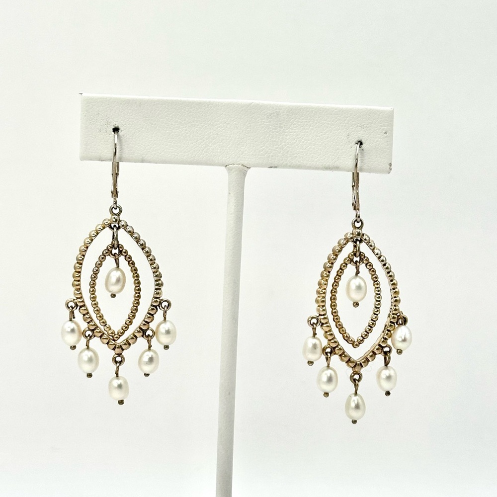 Lagos Sterling Silver & Luna Pearl Chandelier Earrings